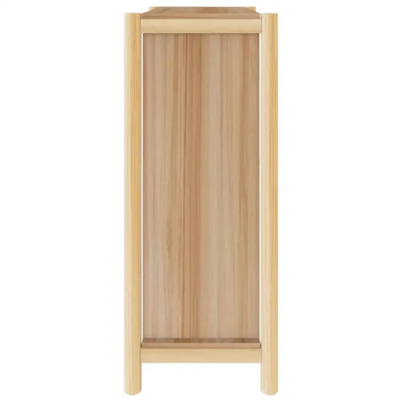 Elegante schoenenkast van bewerkt hout met houten poot voor een nette ruimte - Schoenenrekken