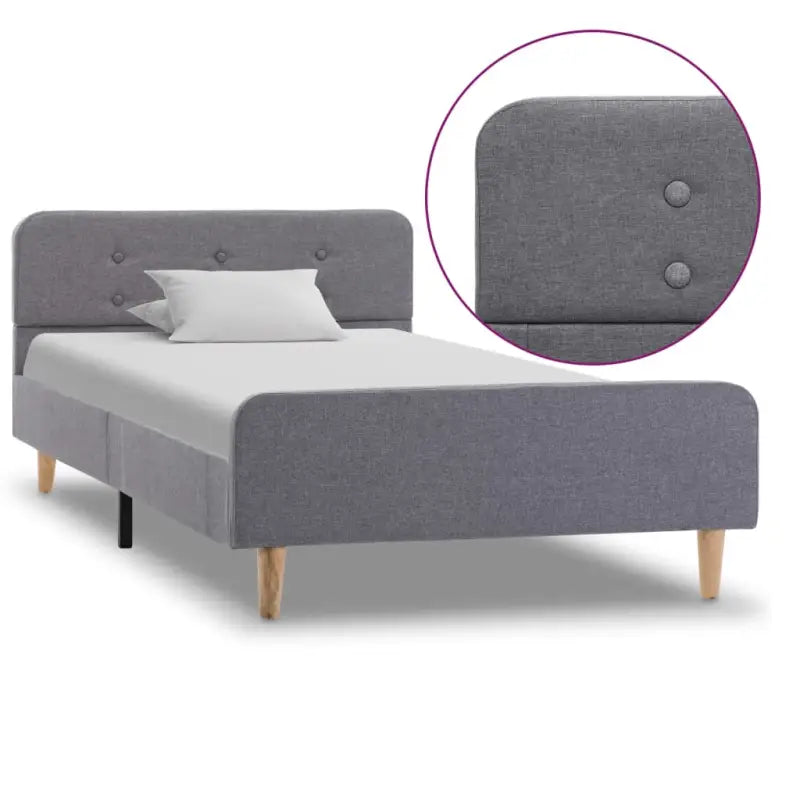 Elegante slaapkamer met klassiek bedframe en gepoedercoat stalen poten - Lichtgrijs / 90 x 200 cm - Bedden & bedframes