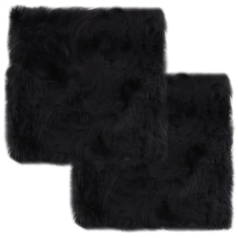 Elegante stoelkussens van echt schapenvacht met polyester suède achterkant - Donkergrijs / 2 - Stoelkussens