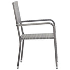 Elegante tuinset met poly rattan en gehard glas voor tuin of terras - Tuinsets