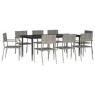 Elegante tuinset met poly rattan en gehard glas voor tuin of terras - Tuinsets