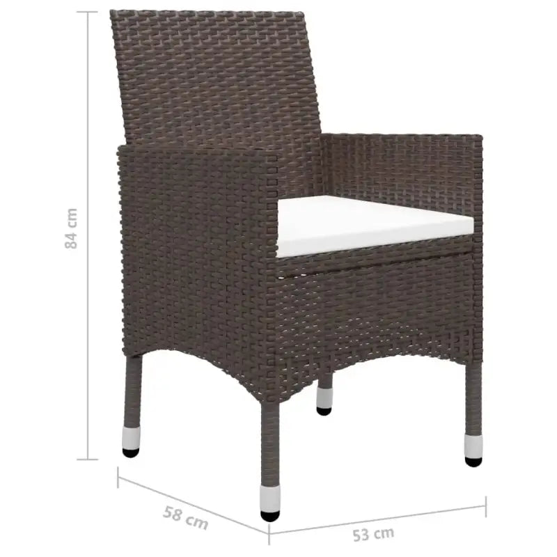 Elegante tuinset met poly rattan en gehard glazen tafelblad - Tuinsets