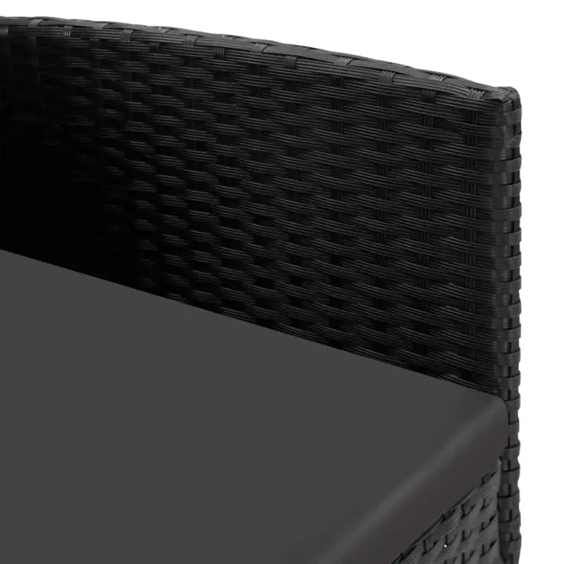 Elegante tuinset met zwart materiaal en poly rattan voor binnen en buiten - Tuinsets