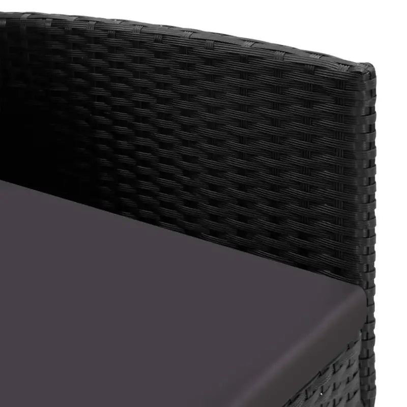 Elegante tuinset met zwart materiaal poly rattan en gehard glas - Tuinsets