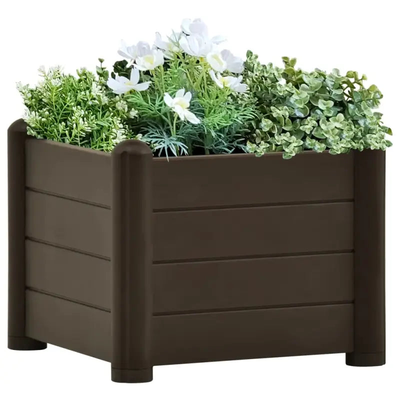 Elegante verhoogde plantenbak voor binnen en buiten - Mokka / 43 x 43 x 35 cm / 1 - Bloempotten & plantenbakken