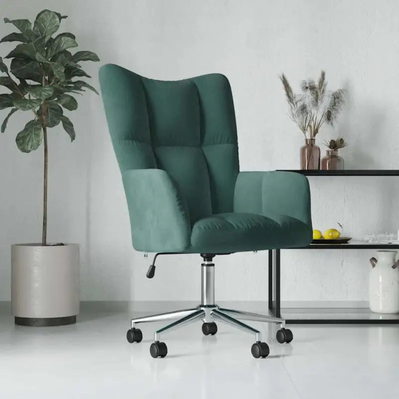 Elegante verstelbare draaibare relaxstoel met modern blokpatroon - Donkergroen / 1 - Fauteuils & Relaxfauteuils