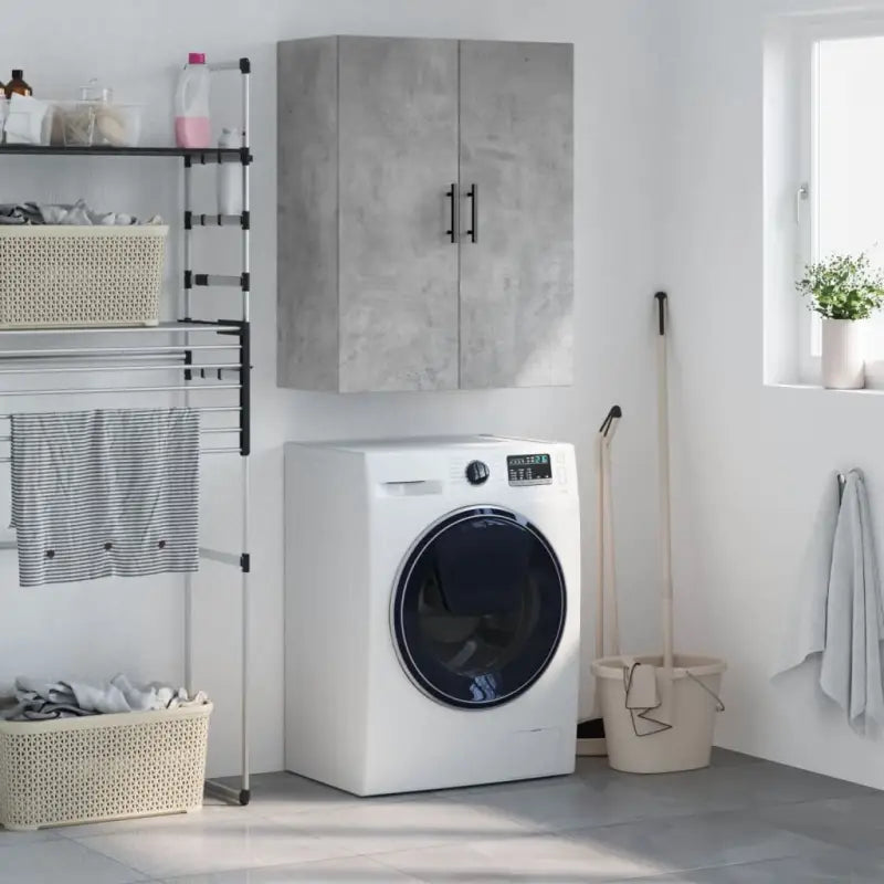 ELEGANTE Wandgemonteerde Dressoir in bewerkt hout - Betongrijs / 1 - Dressoirs & buffetkasten