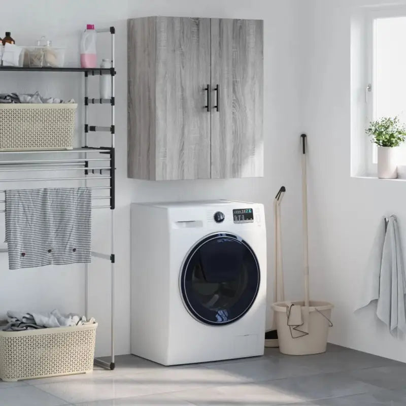 ELEGANTE Wandgemonteerde Dressoir in bewerkt hout - Grijs sonoma / 1 - Dressoirs & buffetkasten