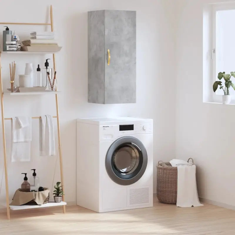 Elegante wandgemonteerde dressoir van bewerkt hout voor een tijdloze uitstraling - Betongrijs / 1 - Dressoirs &