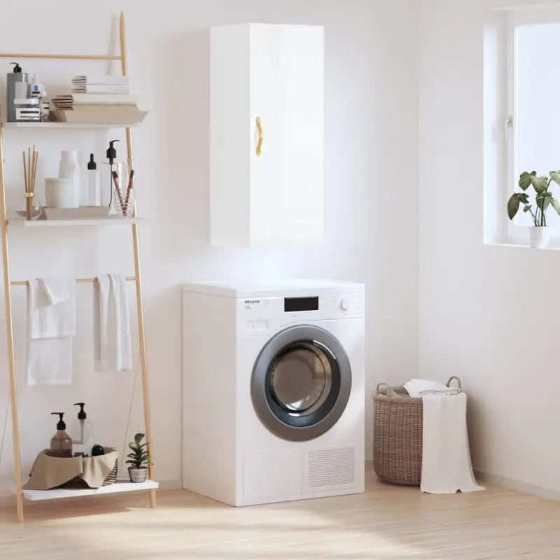 Elegante wandgemonteerde dressoir van bewerkt hout voor een tijdloze uitstraling - Hoogglans wit / 1 - Dressoirs &