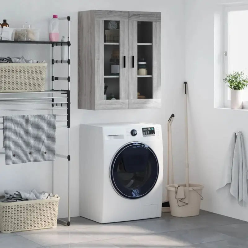 Elegante wandkast van bewerkt hout met duurzaam en stabiel ontwerp - Grijs sonoma / 1 - Dressoirs & buffetkasten