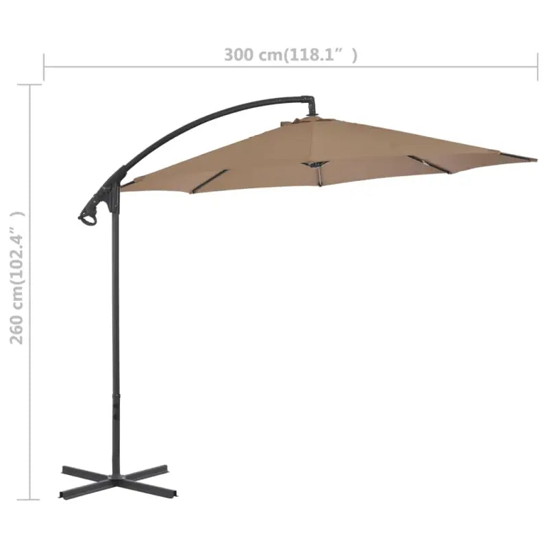 Elegante zweefparasol met stalen paal voor schaduw en uv-bescherming - Parasols en zonneschermen