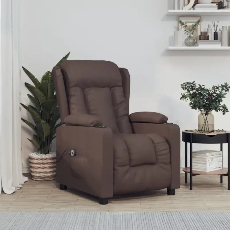 Elektrisch verstelbare fauteuil voor ultiem comfort en ontspanning - Bruin / 1 - Fauteuils & Relaxfauteuils