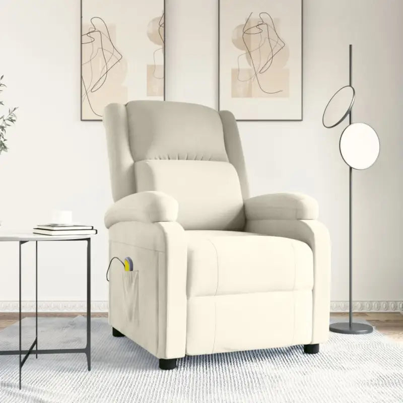 Elektrische massagestoel met verstelbare rug en voetensteun - Crème / 1 - Elektrische massagestoelen