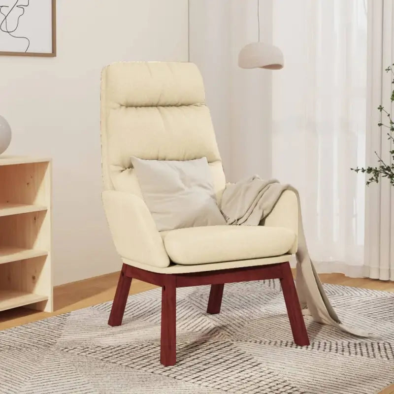 Fauteuil met optimaal zitcomfort en zacht stof voor comfort en stabiliteit - Crème / 1 / Zonder voetensteun - Fauteuils