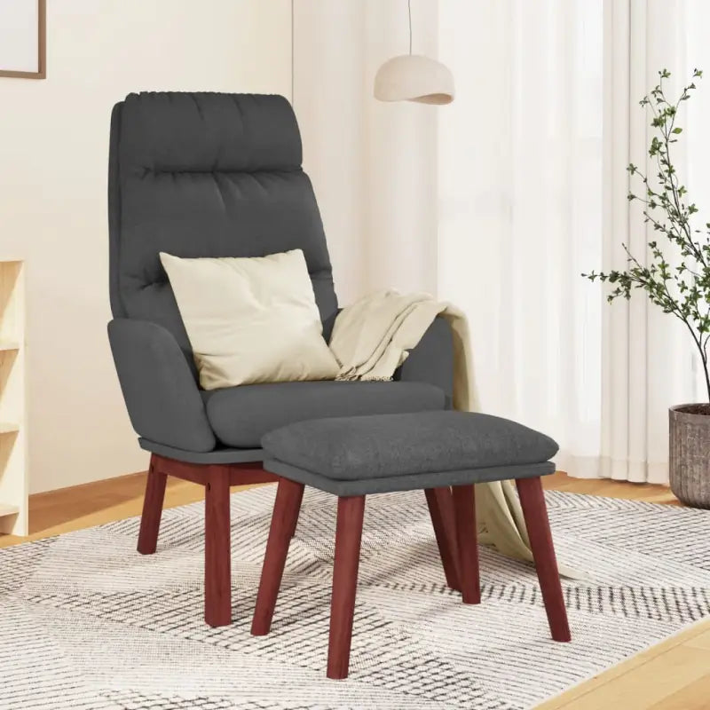 Fauteuil met optimaal zitcomfort en zacht stof voor comfort en stabiliteit - Donkergrijs / 1 / Met voetensteun