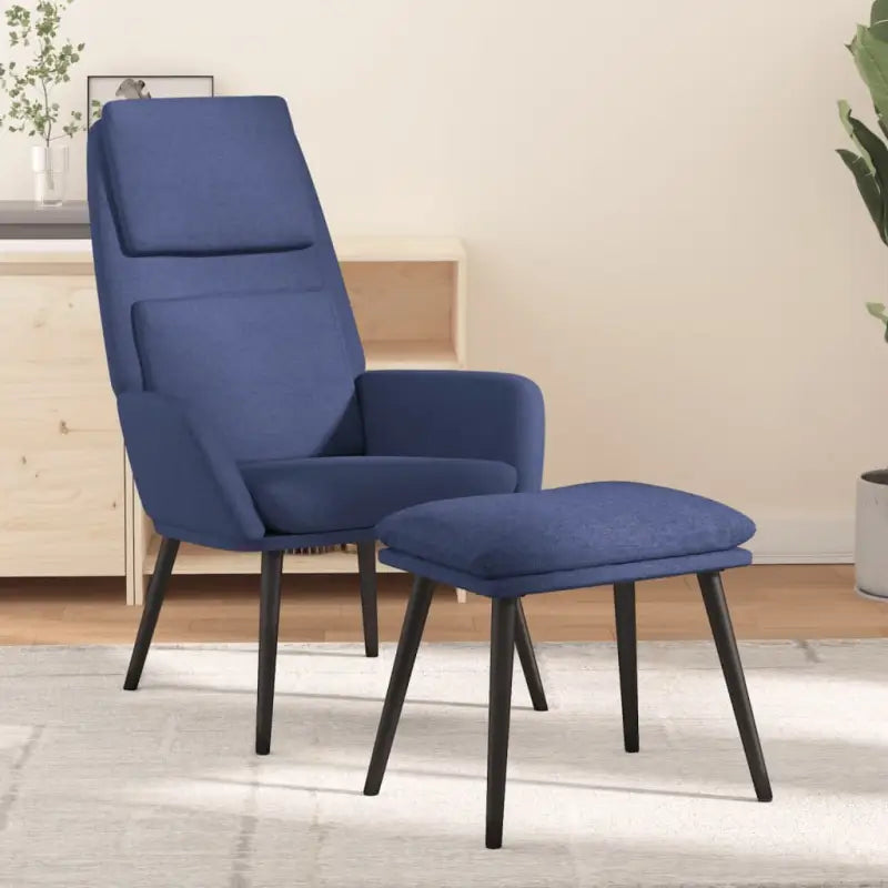 Fauteuil met optimaal zitcomfort en zachte bekleding - Blauw / 1 / Met voetensteun - Fauteuils & Relaxfauteuils