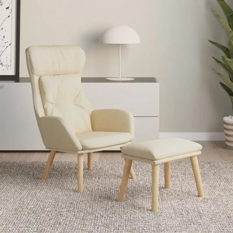 Fauteuil met optimaal zitcomfort en zachte bekleding - Crème / 1 / Met voetensteun - Fauteuils & Relaxfauteuils