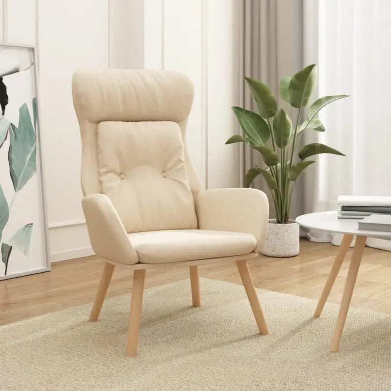 Fauteuil met optimaal zitcomfort en zachte bekleding - Crème / 1 / Zonder voetensteun - Fauteuils & Relaxfauteuils