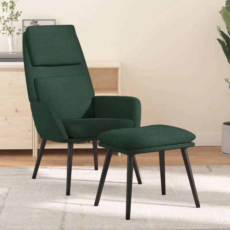 Fauteuil met optimaal zitcomfort en zachte bekleding - Donkergroen / 1 / Met voetensteun - Fauteuils & Relaxfauteuils