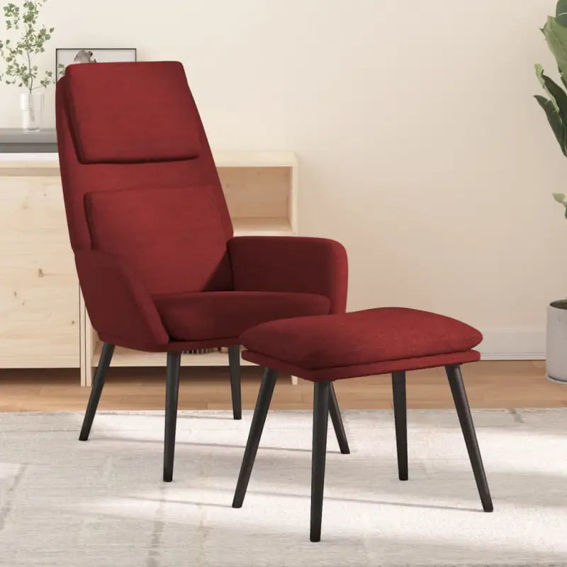 Fauteuil met optimaal zitcomfort en zachte bekleding - Wijnrood / 1 / Met voetensteun - Fauteuils & Relaxfauteuils