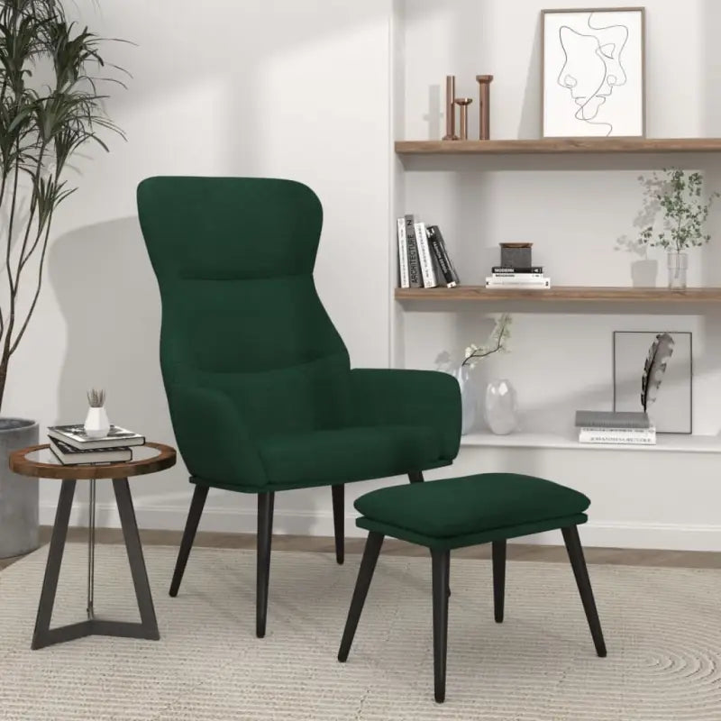 Fauteuil met optimaal zitcomfort en zachte stofbekleding - Donkergroen / 1 / Met voetensteun - Fauteuils &