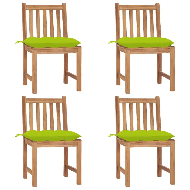 Fijn geschuurde houten tuinstoelen set voor in de tuin of op terras - Heldergroen / 4 - Tuinstoelen