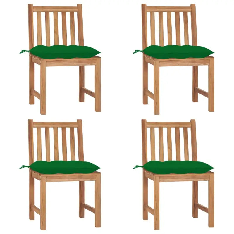 Fijn geschuurde houten tuinstoelen set voor in de tuin of op terras - Groen / 4 - Tuinstoelen