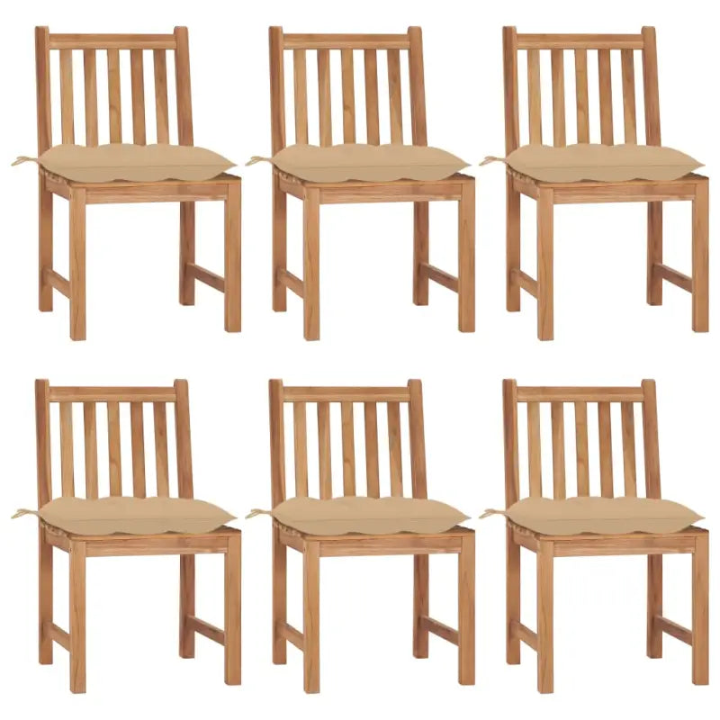Fijn geschuurde houten tuinstoelen set voor in de tuin of op terras - Beige / 6 - Tuinstoelen