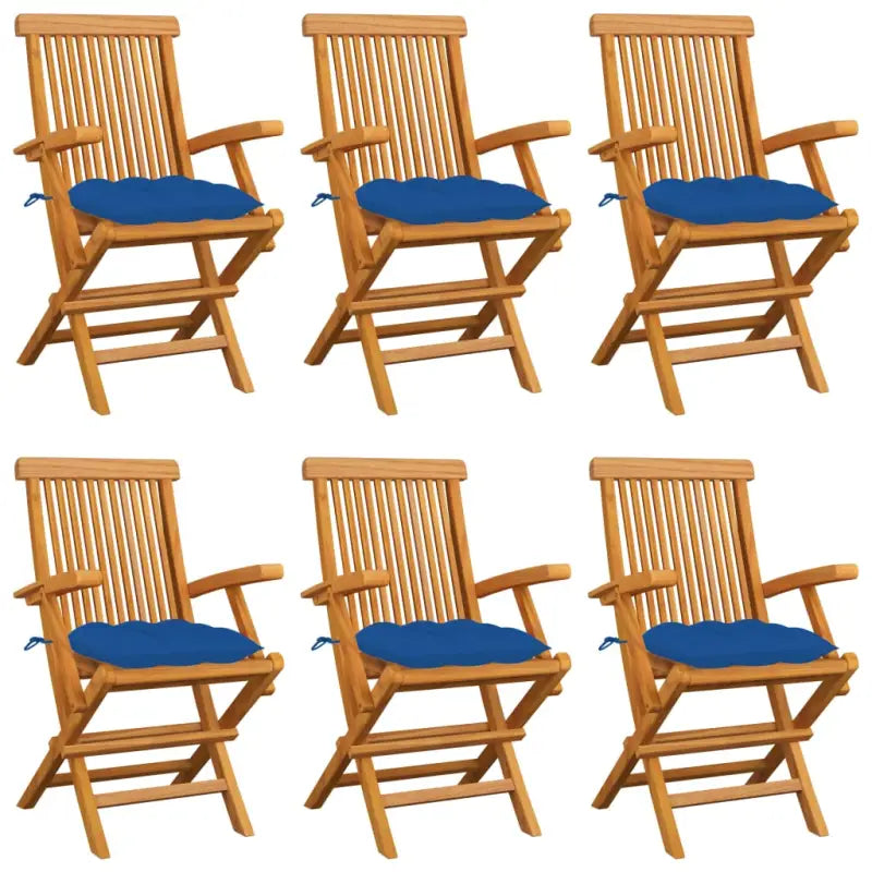 Fijn geschuurde houten tuinstoelen set voor terras en tuin - Blauw / 6 - Tuinstoelen