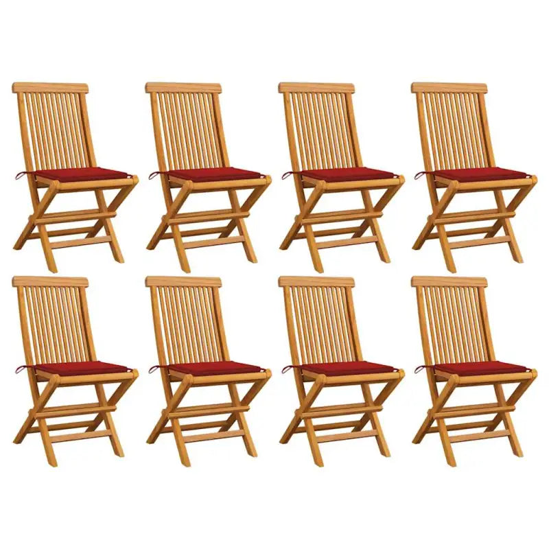 Fijn geschuurde inklapbare houten tuinstoelen met elegant ontwerp - Rood / 8 - Tuinstoelen