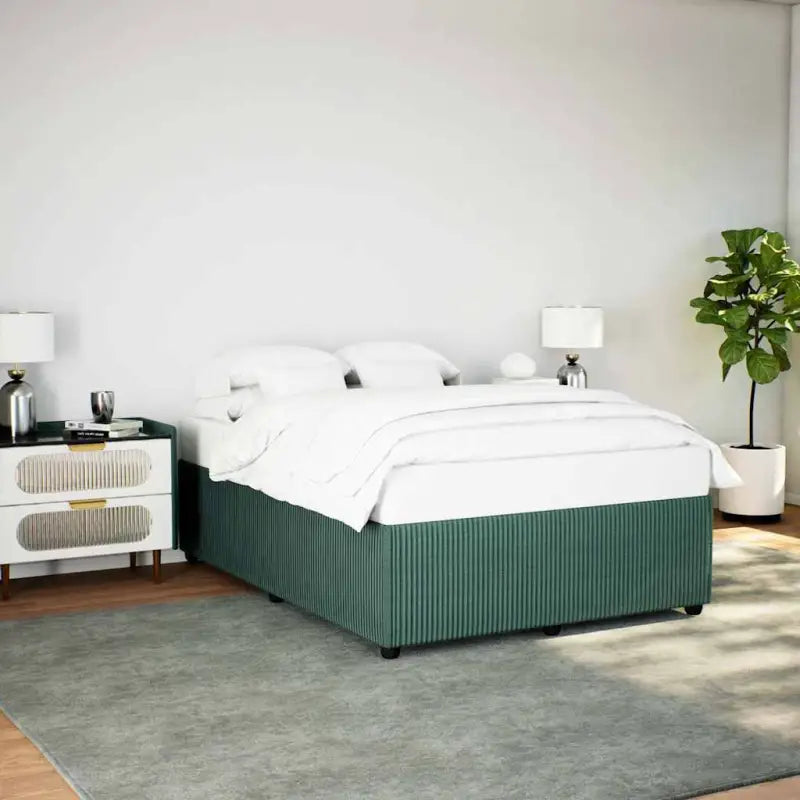 Fluweel bedframe voor een comfortabele en warme slaapkamer sfeer - Donkergroen / 140 x 200 cm - Bedden & bedframes