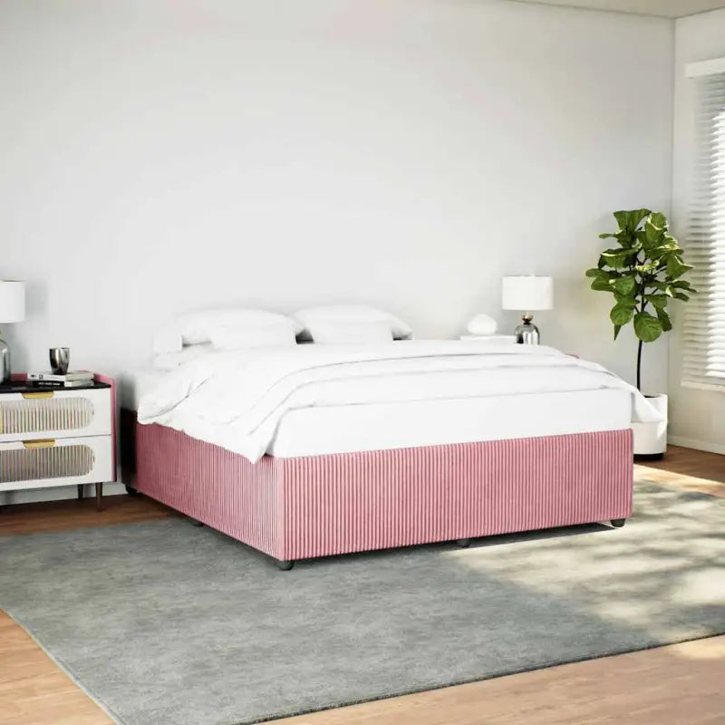 Fluweel bedframe voor een comfortabele en warme slaapkamer sfeer - Roze / 200 x 200 cm - Bedden & bedframes