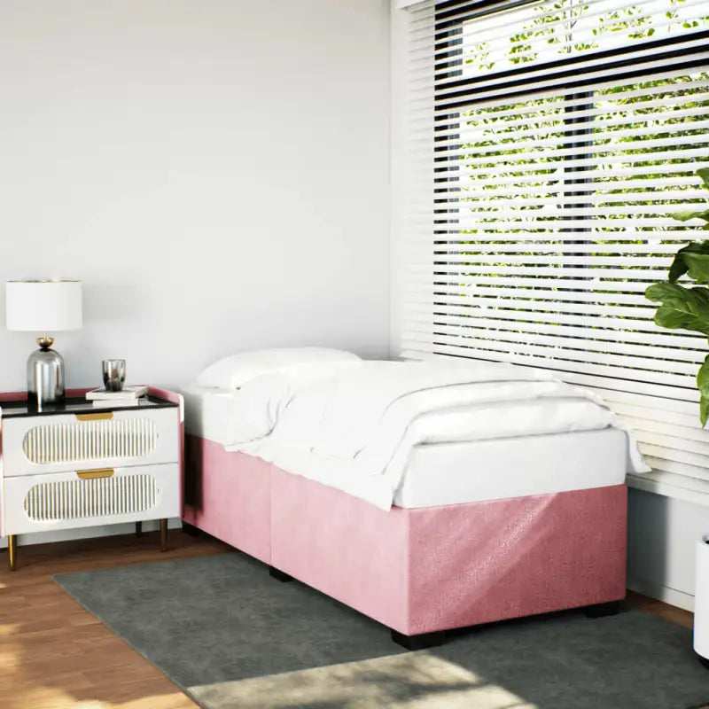 Fluwelen Bedframe voor Comfort en Stijl in de Slaapkamer - Roze / 100 x 200 cm - Bedden & bedframes