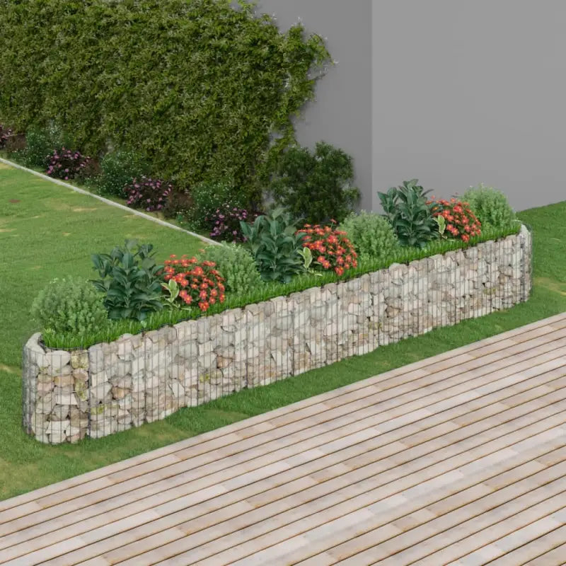 Gabion plantenbak van gegalvaniseerd ijzer voor een stabiele border - 400 x 50 x 50 cm / 1 - Bloempotten & plantenbakken