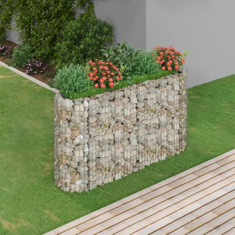 Gabion plantenbak van gegalvaniseerd ijzer voor een stabiele border - 190 x 50 x 100 cm / 1 - Bloempotten &