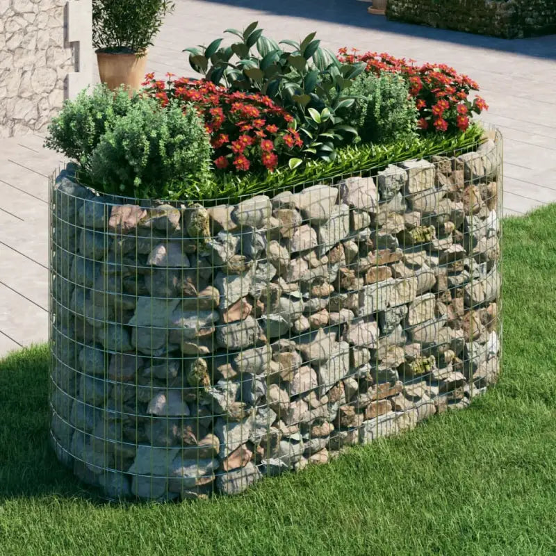 Gabion plantenbak van gegalvaniseerd ijzer voor een stabiele border - 200 x 100 x 100 cm / 1 - Bloempotten &