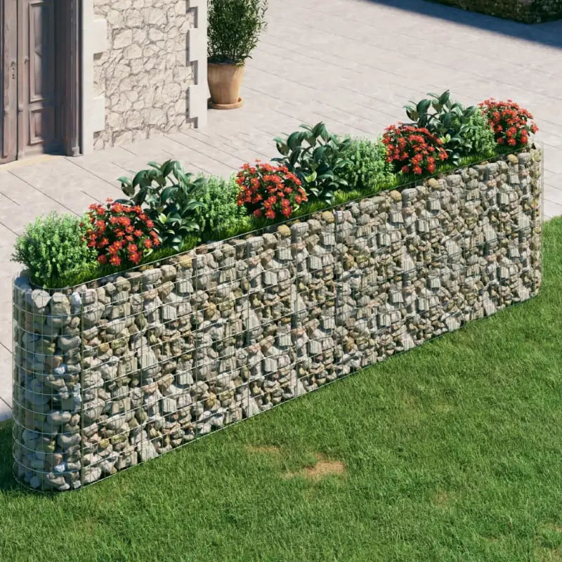 Gabion plantenbak van gegalvaniseerd ijzer voor een stabiele border - 400 x 50 x 100 cm / 1 - Bloempotten &