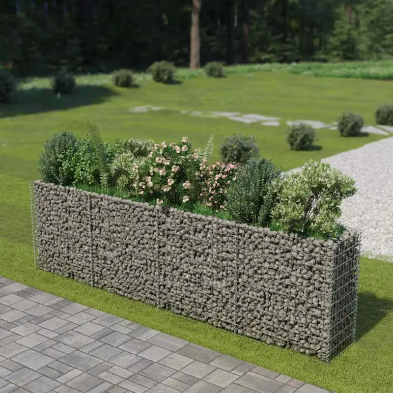 Gabion plantenbak van gegalvaniseerd staal voor tuin en terras - 360 x 50 x 100 cm / 1 - Bloempotten & plantenbakken