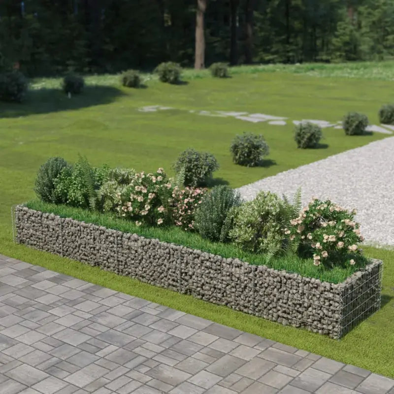Gabion plantenbak van gegalvaniseerd staal voor tuin en terras - 450 x 90 x 50 cm / 1 - Bloempotten & plantenbakken