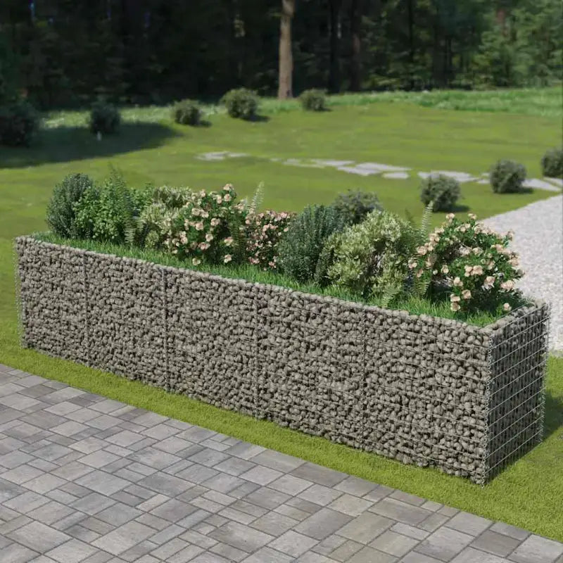 Gabion plantenbak van gegalvaniseerd staal voor tuin en terras - 450 x 90 x 100 cm / 1 - Bloempotten & plantenbakken