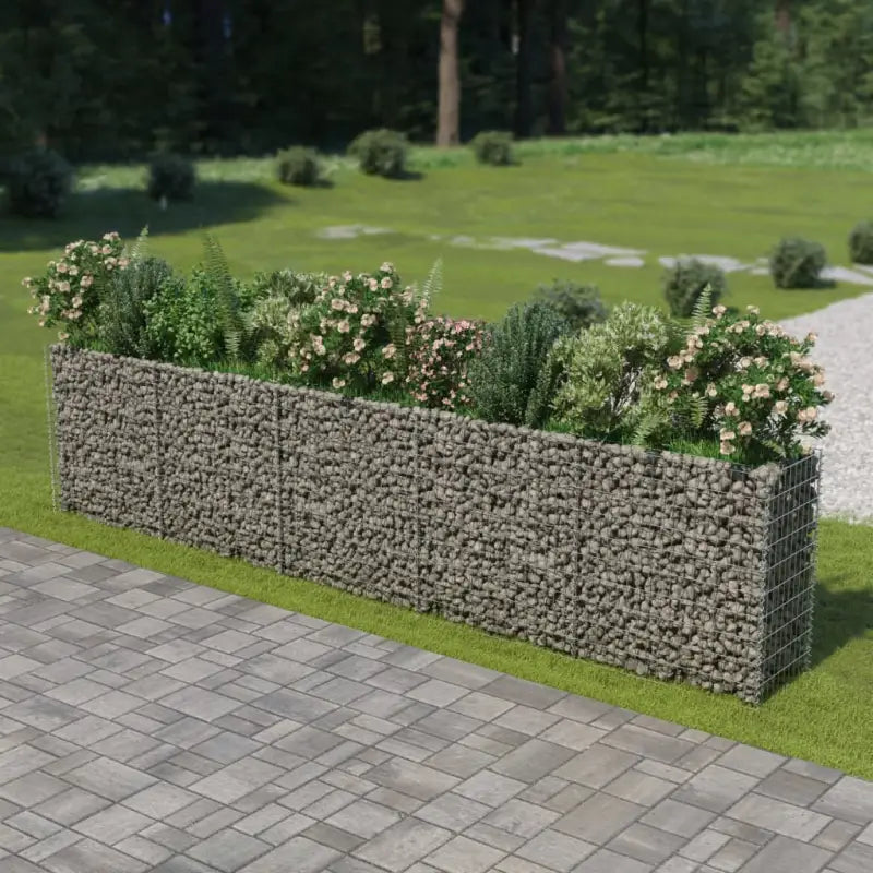 Gabion plantenbak van gegalvaniseerd staal voor tuin en terras - 450 x 50 x 100 cm / 1 - Bloempotten & plantenbakken