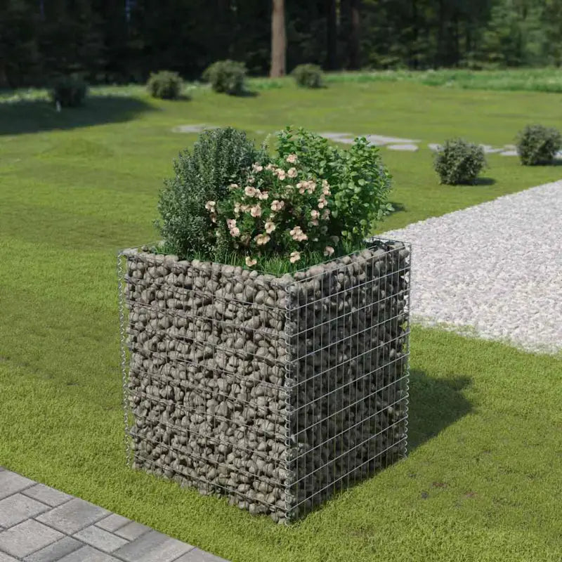 Gabion plantenbak van gegalvaniseerd staal voor tuin en terras - 90 x 90 x 100 cm / 1 - Bloempotten & plantenbakken