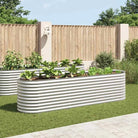 Gegalvaniseerd staal plantenbak voor tuin balkon en patio decoratie - Zilver / 320 x 80 x 81 cm / 1 - Bloempotten &