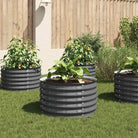 Gegalvaniseerd staal plantenbak voor tuin balkon en patio decoratie - Grijs / 80 x 80 x 44 cm / 1 - Bloempotten &