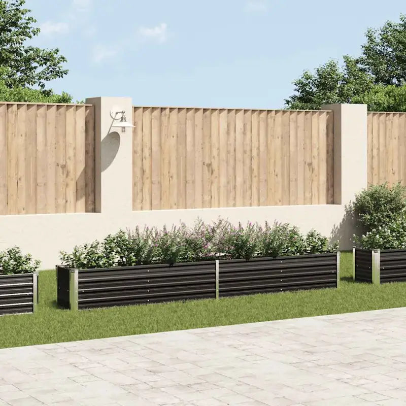 Gegalvaniseerd Staal Verhoogde Bloempotten en Plantenbakken - Antraciet / 320 x 40 x 45 cm / 1 - Bloempotten &