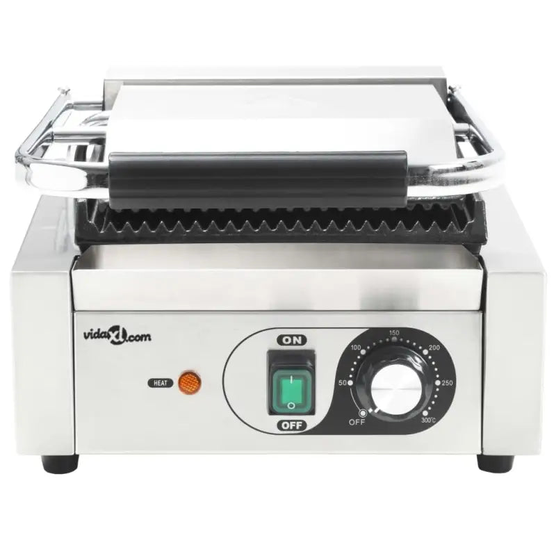 Gegroefde Panini Grill met Gietijzeren Platen voor snel grillen - Elektrische bakplaten & grills