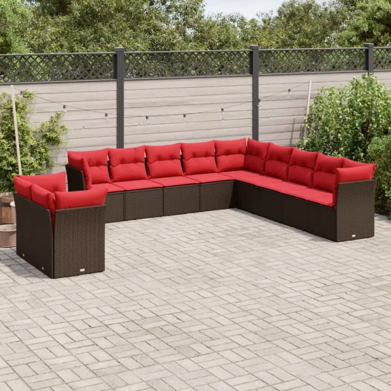 Gepoedercoat Staal Loungeset met Poly Rattan en Waterdichte Tas - Tuinsets