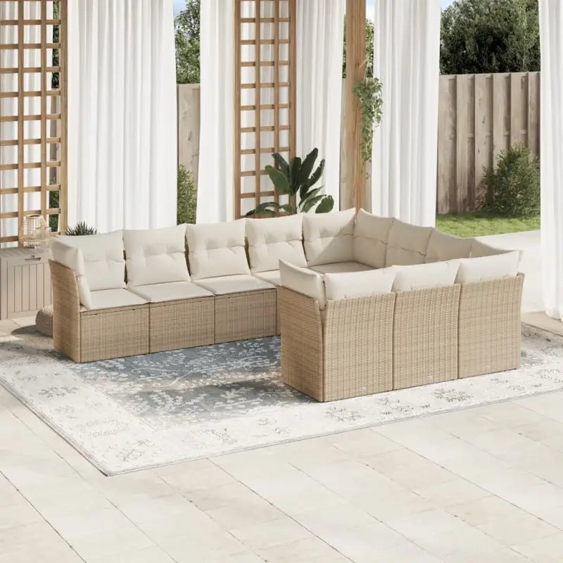Gepoedercoat staal tuinset met poly rattan voor een comfortabele zitervaring - beige en crèmekleurig / Zonder tafel