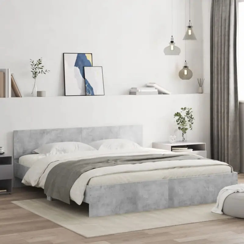 Grijs Sonoma bedframe voor een stabiele en stijlvolle slaapkamer - Betongrijs / 160 x 200 cm - Bedden & bedframes